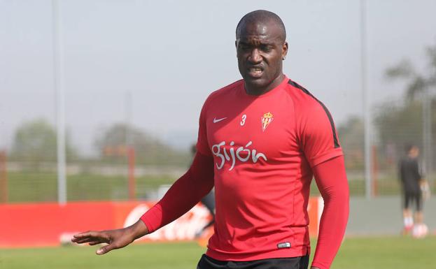 Babin, en uno de sus últimos entrenamientos con el Sporting.