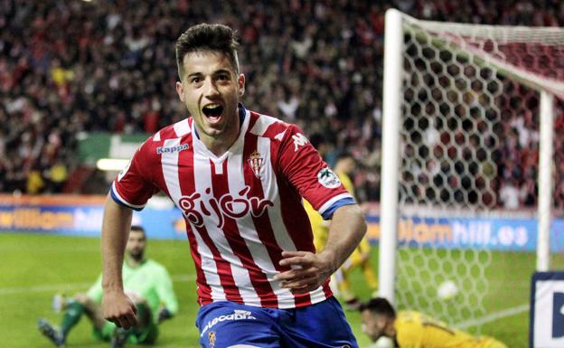 Jony celebra uno de sus goles con el Sporting durante un partido de Primera frente al Eibar en El Molinón. Jony celebra uno de sus goles con el Sporting durante un partido de Primera frente al Eibar en El Molinón.