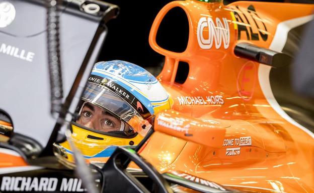 Fernando Alonso en el Gran Premio de Gran Bretaña.