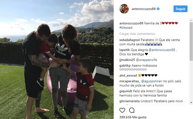 La imagen que ha publicado Antonela Roccuzzo en Instagram./