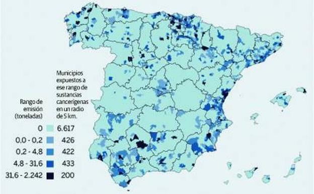La mortalidad por cáncer es un 17% mayor en los municipios industriales de la región