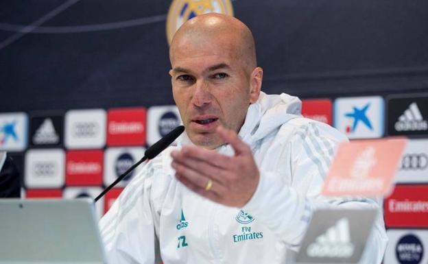 Zinedine Zidane, entrenador del Real Madrid, en conferencia de prensa. /Efe