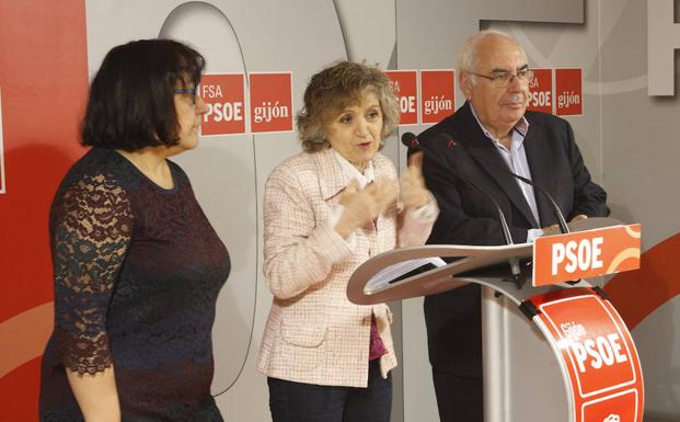 La portavoz adjunta del PSOE en el Senado, Luisa Carcedo, el senador Vicente Álvarez Areces y la diputada nacional Natalia González /Pañeda