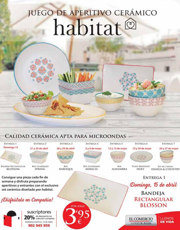 Juego de aperitivo cerámico habitat Juego de aperitivo cerámico habitat