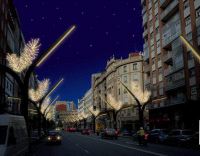 RECREACIÓN. Imagen virtual del diseño de iluminación navideña elegido para la avenida de la Constitución. / E. C./
