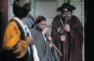 La compañía asturiana Nun Tris estrenó su último espectáculo, 'El peregrino valiente'. ::
PALOMA UCHA/