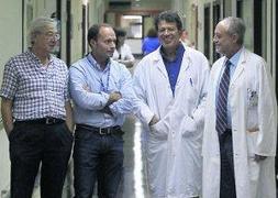 Agustín Hidalgo, Mario Fernández Fraga, Carlos López Larrea y Carlos Suárez, en el Central. :: MARIO ROJAS/