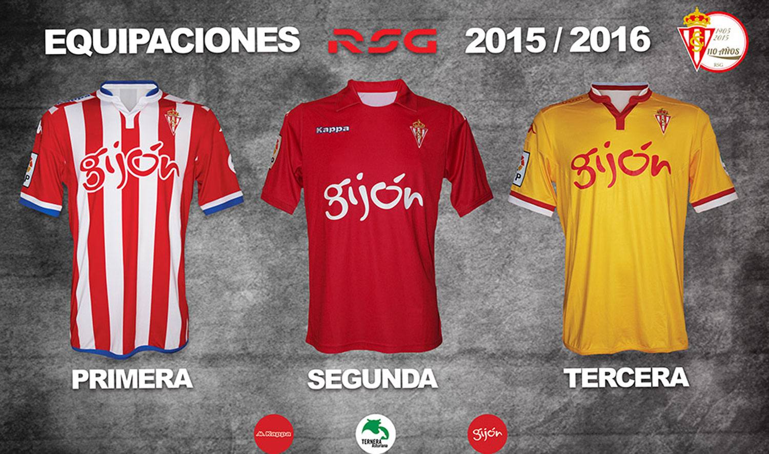 La equipación del Real Sporting de Gijón para la temporada 2015/2016