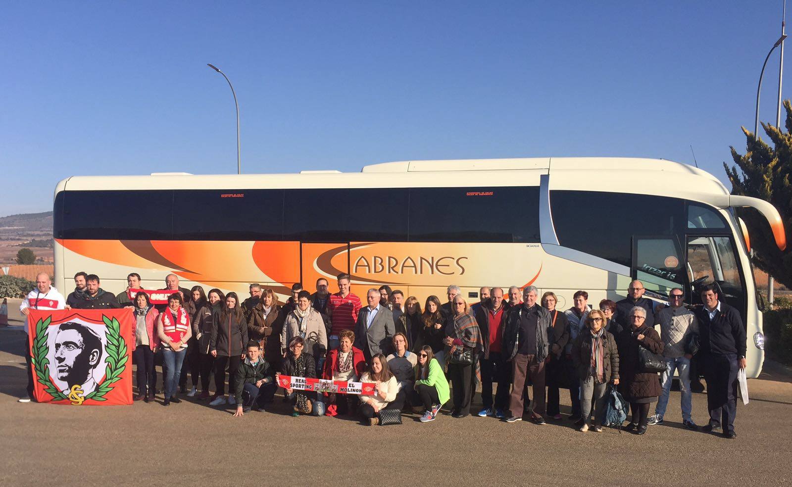 La expedición de la Federación de Peñas Sportinguistas.