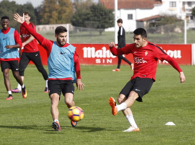 El Sporting se prepara para el partido en La Rosaleda