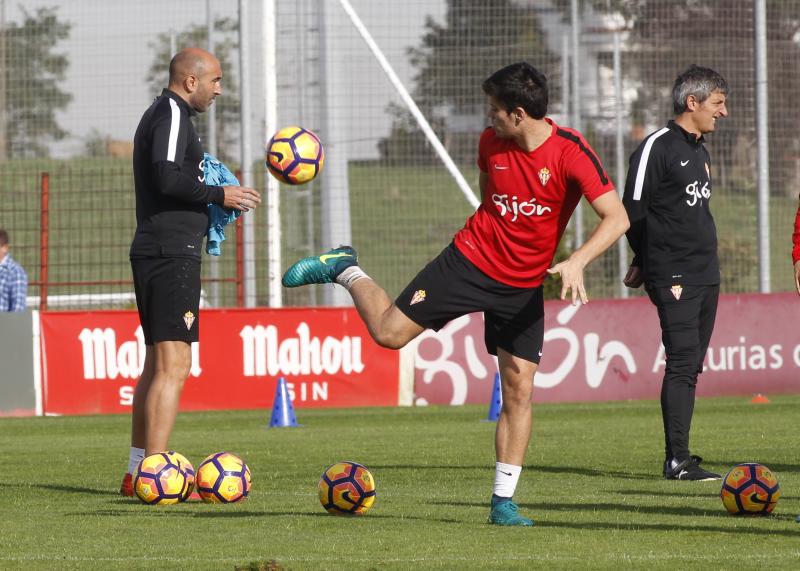 El Sporting se prepara para el partido en La Rosaleda