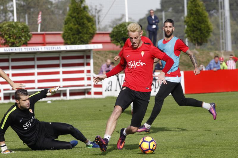 El Sporting se prepara para el partido en La Rosaleda