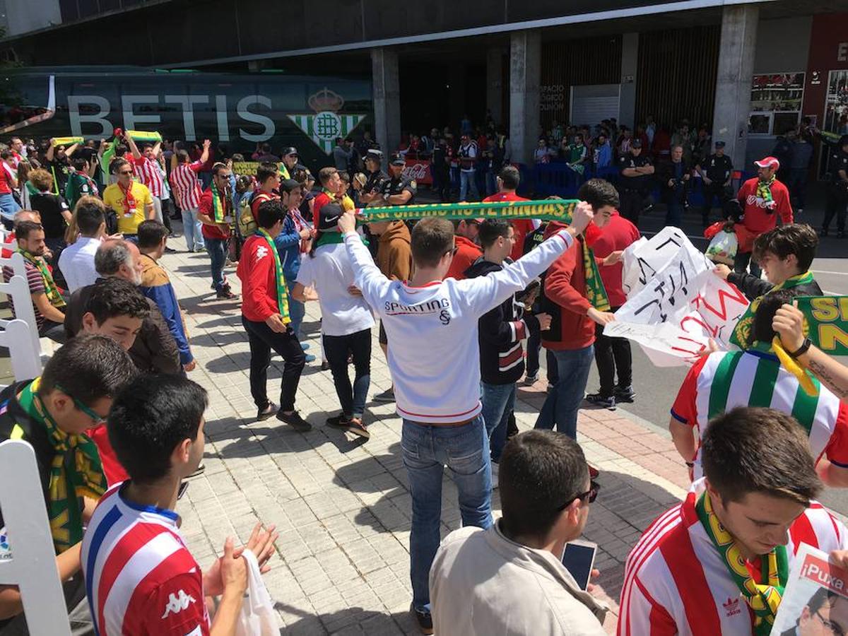 La afición del Sporting se concentra en el último encuentro de Liga del Sproting