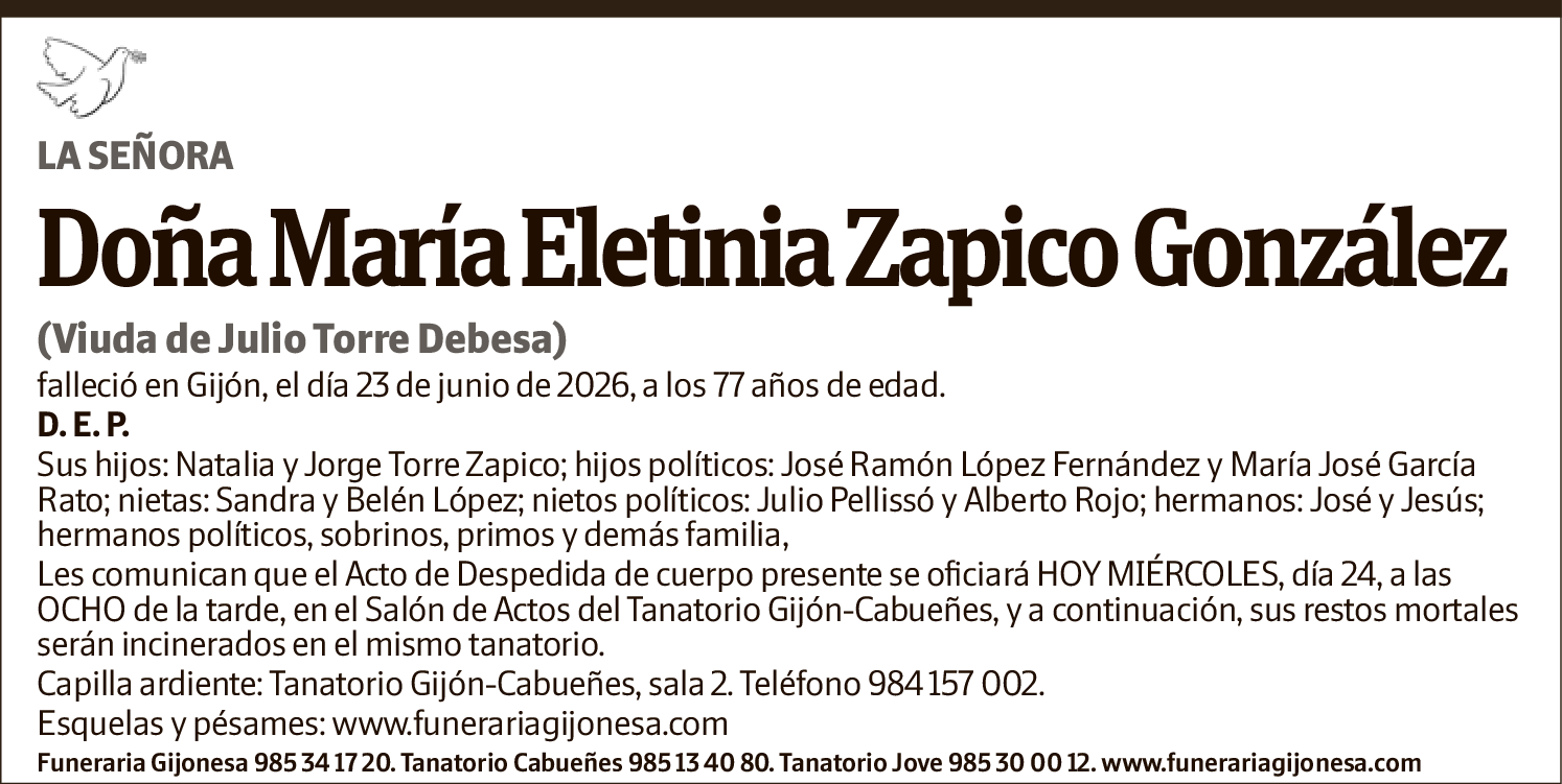 María Eletinia Zapico González