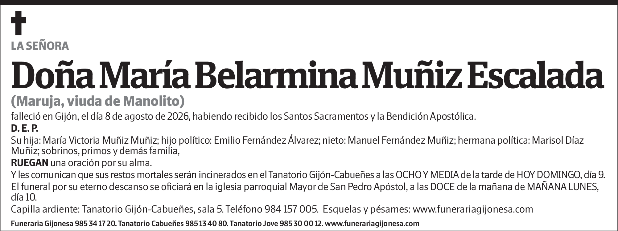 María Belarmina Muñiz Escalada