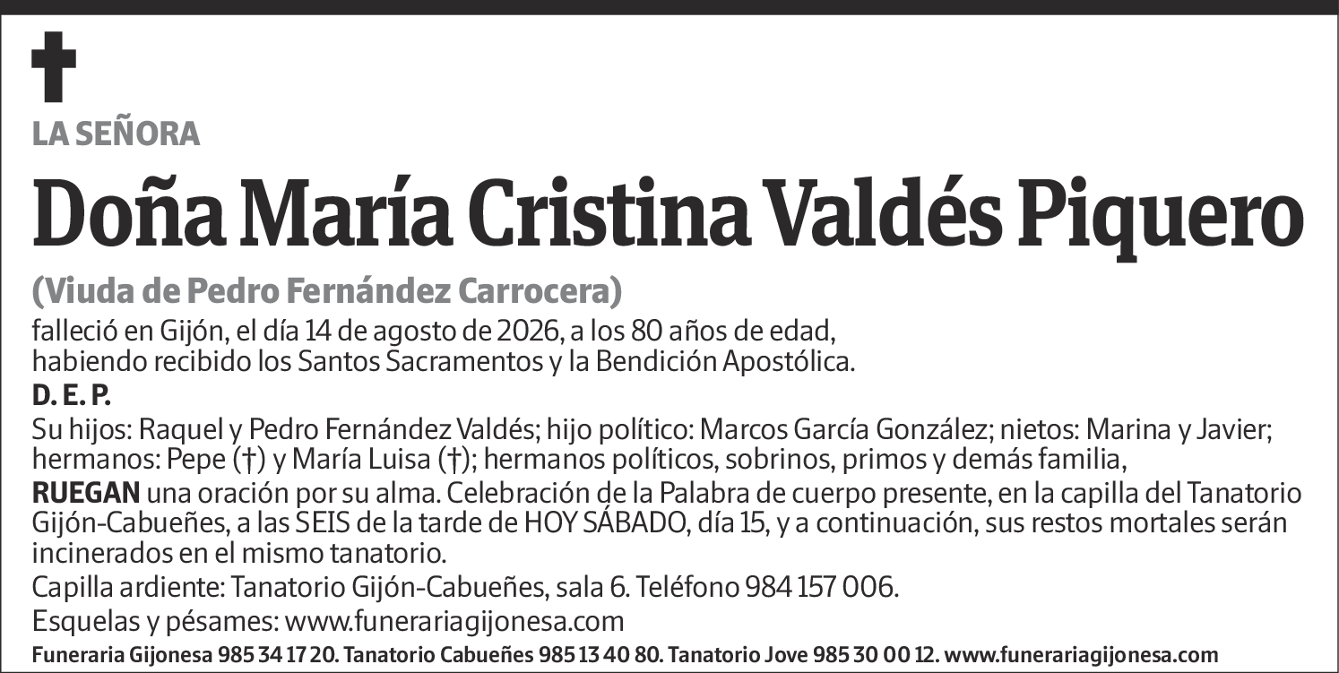 María Cristina Valdés Piquero