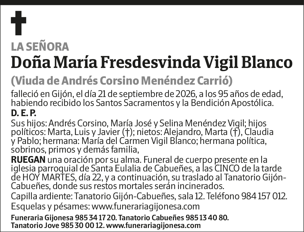 María Fresdesvinda Vigil Blanco