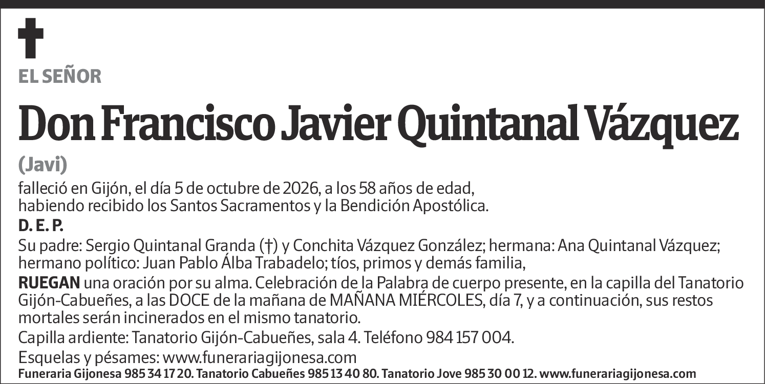 Francisco Javier Quintanal Vázquez
