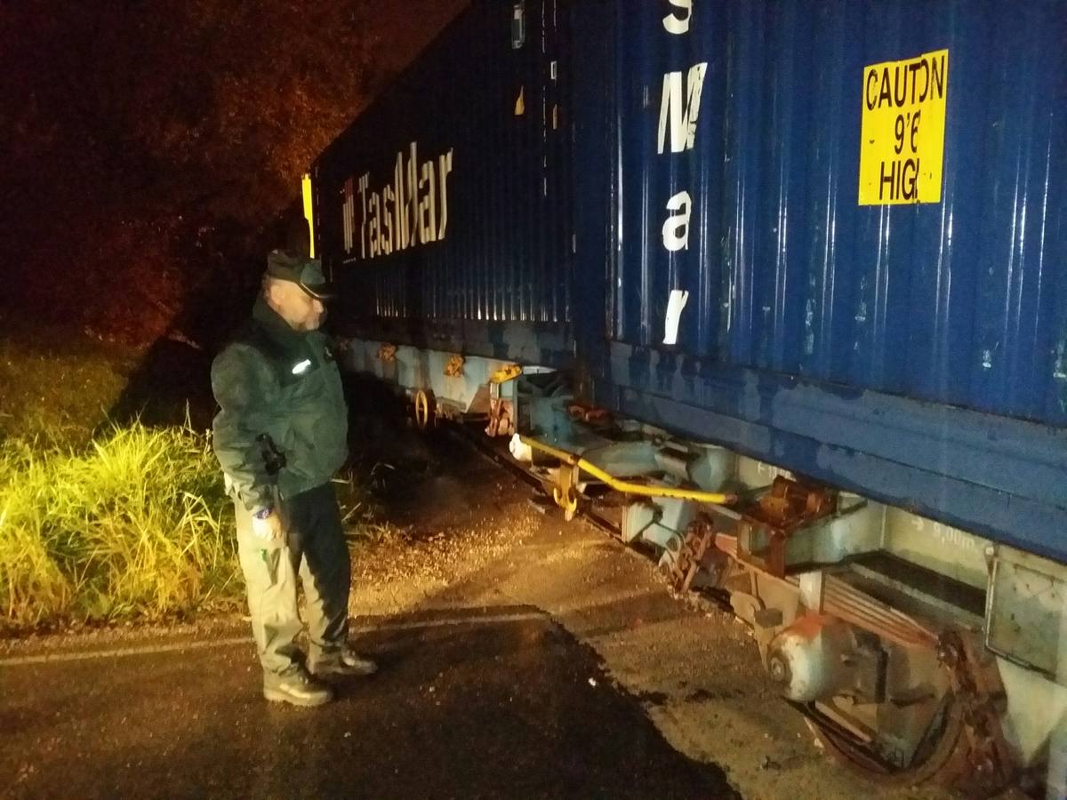 Descarrila un tren en la Central Lechera Asturiana, en Siero