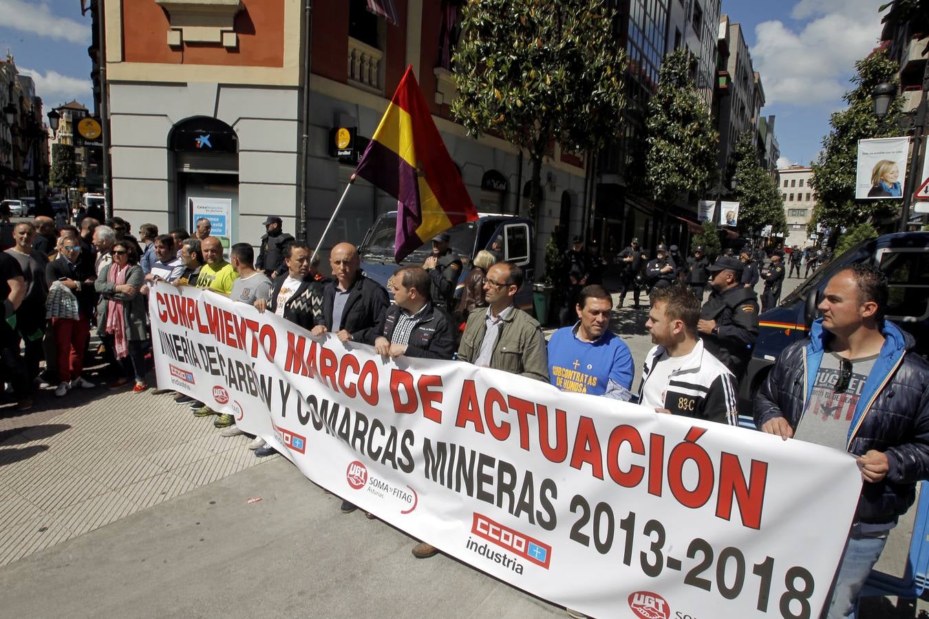 Manifestación minera en Oviedo