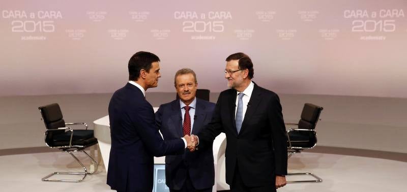 Las mejores imágenes del 'Cara a Cara' entre Mariano Rajoy y Pedro Sánchez