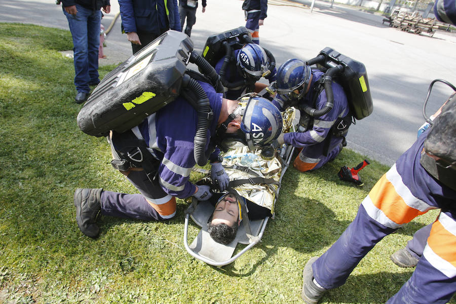 Así fue el simulacro de evacuación en el Ecomuseo de Samuño