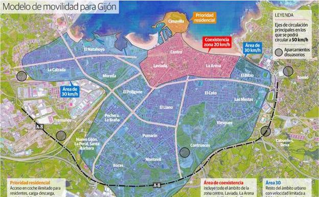 mapa zona azul gijon Gijon Tendra Cinco Aparcamientos Disuasorios El Comercio mapa zona azul gijon