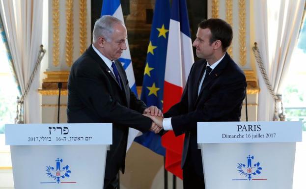 Macron reafirma ante Netanyahu la posición francesa en favor de dos Estados