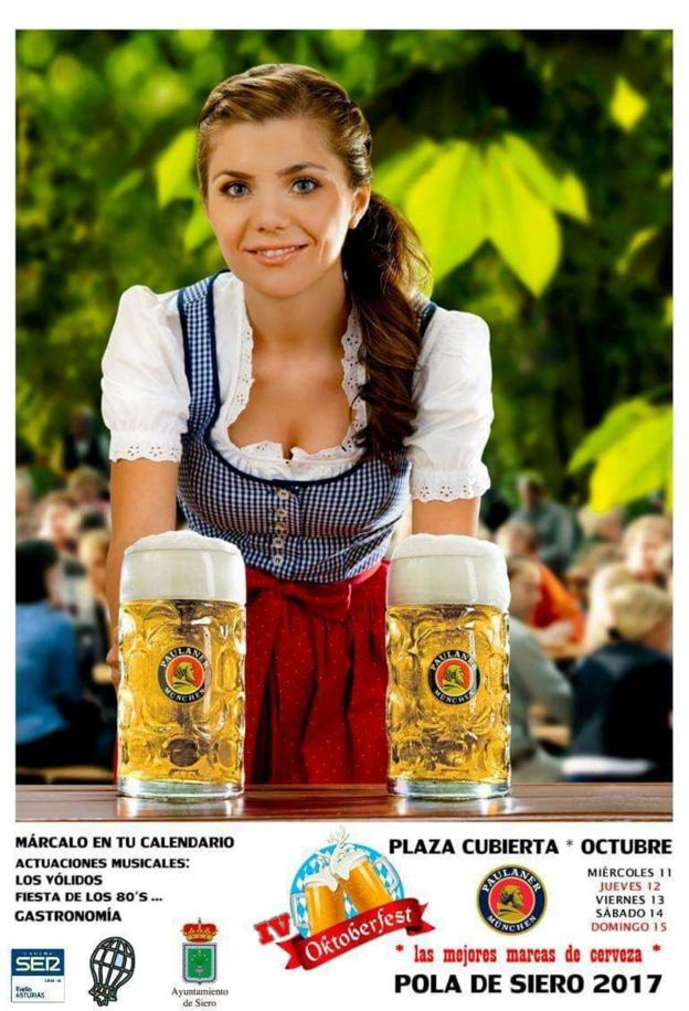 Somos Siero e IU piden la retirada del cartel de Oktoberfest de Festejos