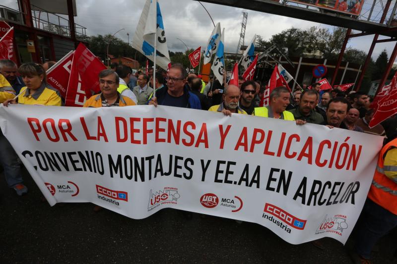 Protesta de los delegados de de las auxiliares de Arcelor