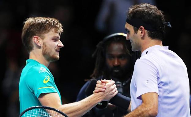 Goffin baja de las nubes a Federer