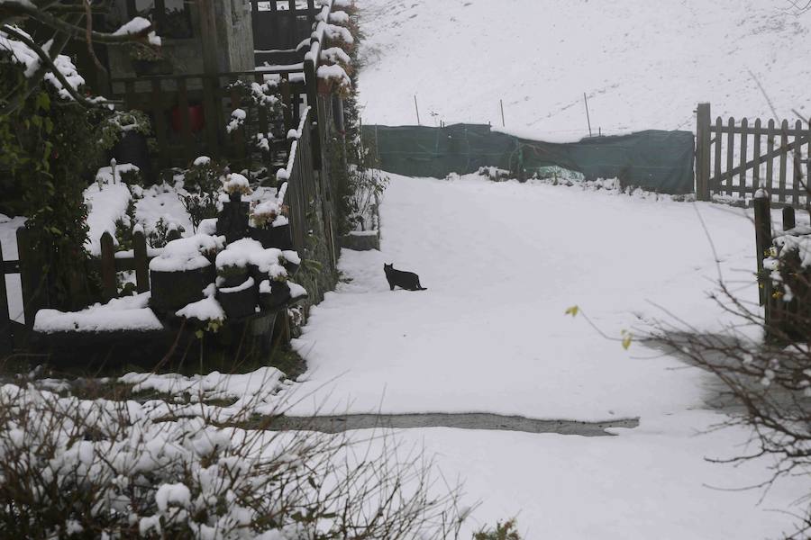 La nieve cubre las montañas del Oriente asturiano