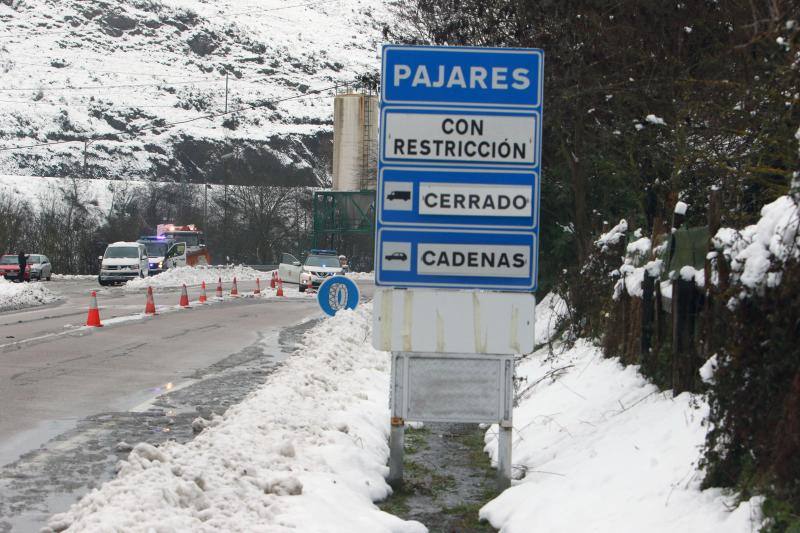 Asturias, bajo la nieve tras la llegada de un nuevo frente frío