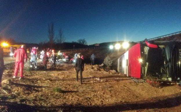 Asciende a once la cifra de heridos graves del accidente de autobús en Burgos