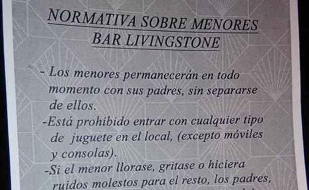 Las polémicas 'normas para niños' de un bar de Salamanca: ni juguetes, ni gritar, ni llorar...