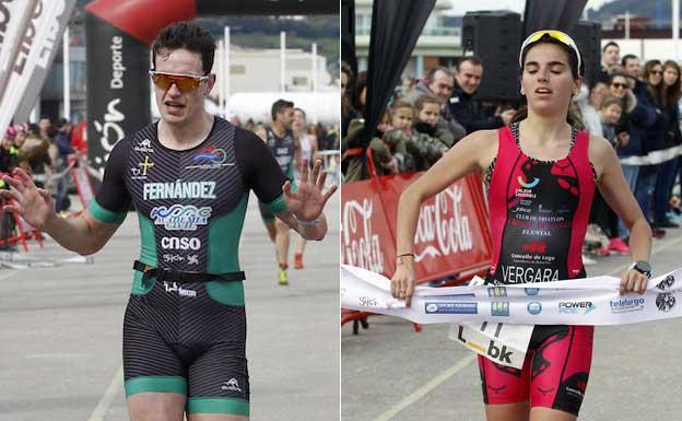 Luis Zapico y Lucía Vergara se llevan el Duatlón de Gijón