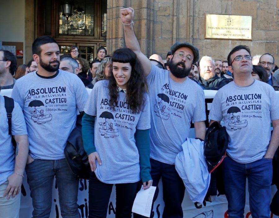 Las imágenes del juicio a los diez acusados de okupar La Madreña en Oviedo