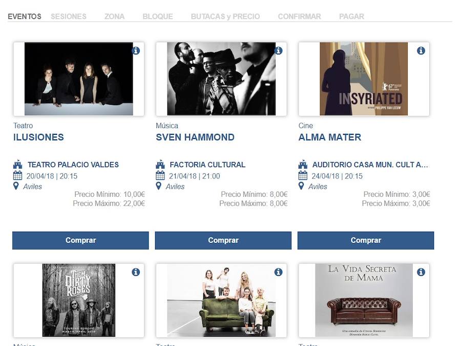 Cultura crea un nuevo portal web para vender entradas