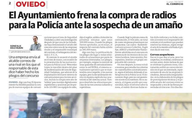 EL COMERCIO, apoyo en la investigación judicial