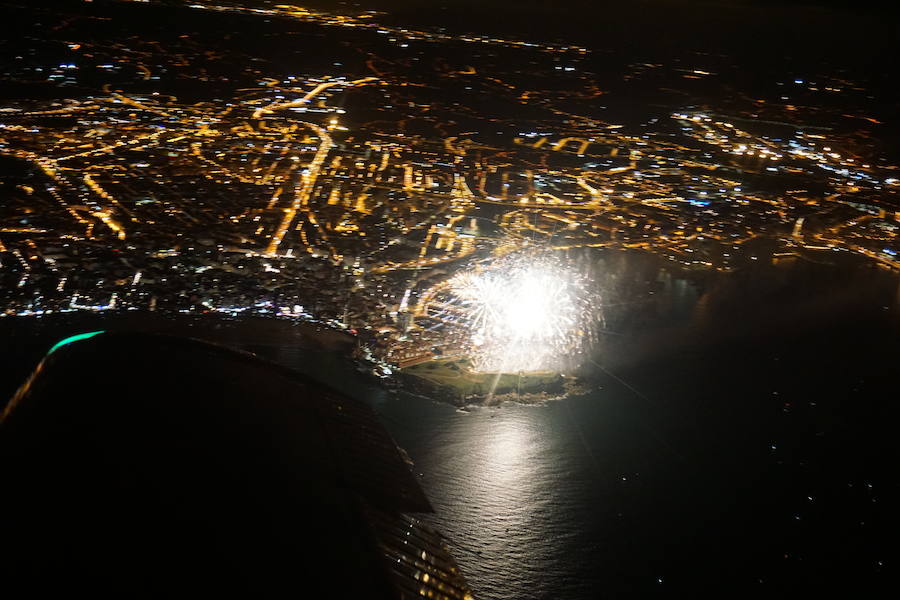Los Fuegos de Gijón, desde el aire