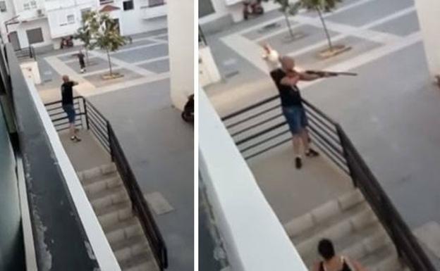 Alta tensión en Huelva al disparar un hombre una escopeta tras una fuerte discusión
