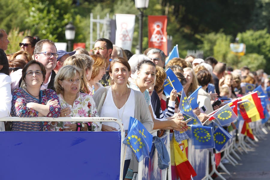 Caluroso recibimiento a la Princesa de Asturias en Covadonga