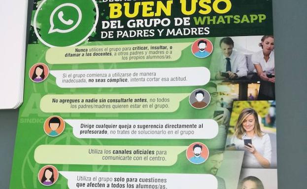 Las diez cosas que los profesores asturianos piden a los padres para actuar bien en los grupos de Whatsapp