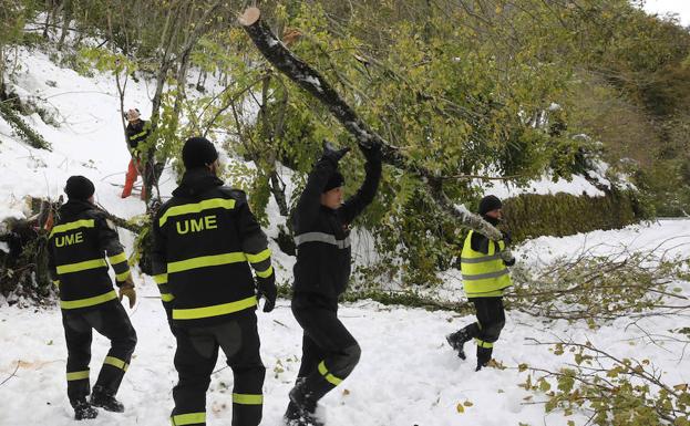 La UME abandona Asturias tras actuar en cinco municipios