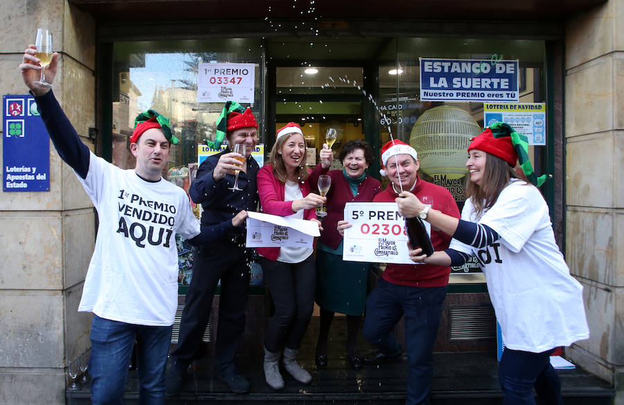 Lotería de Navidad: un quinto y el Gordo en solo 42 minutos en el mismo lugar de Oviedo