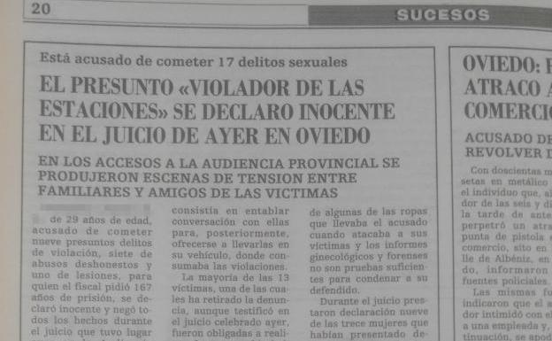 El borrado de antecedentes permite al 'violador de la Feve' trabajar en Empresa Municipal de limpieza de Gijón