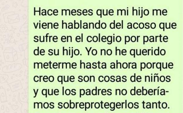 Cuando un niño acosa a otro y la madre cuenta en Twitter su denuncia hecha por Whatsapp