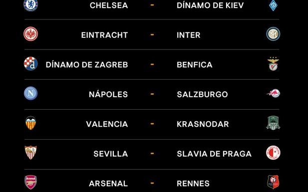 Sevilla-Slavia, Valencia-Krasnodar y Zenit-Villarreal, en octavos