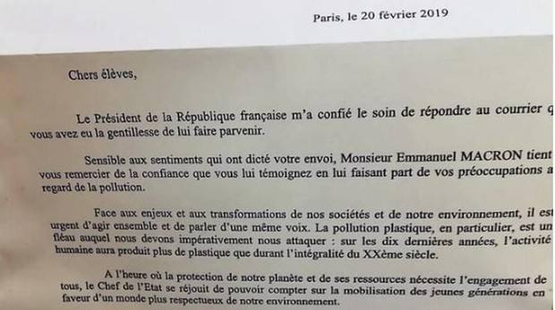 La preocupación de unos niños madrileños de cinco años por la contaminación conmueve a Emmanuel Macron