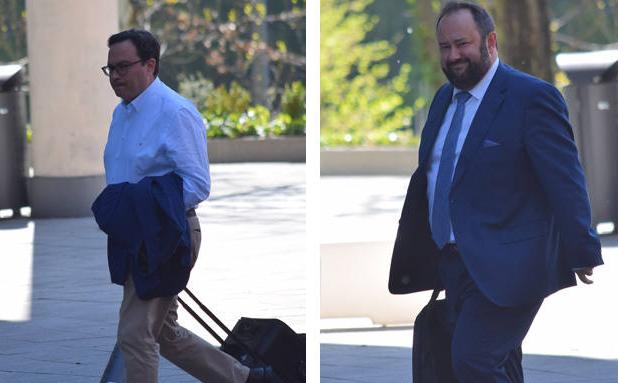 Los presidentes del Sporting y Oviedo entran por separado a la asamblea de la Liga